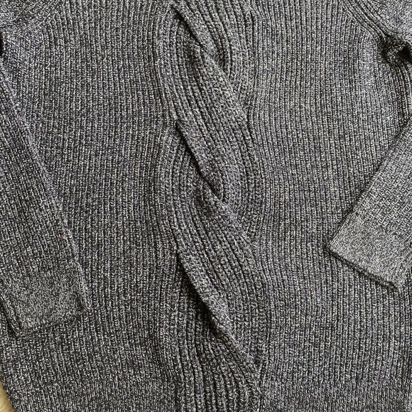Talbots Woman Sz X Sweater Knotted Front Cable Knit Blue Plus Size Casual New 0X - Picture 2 of 7